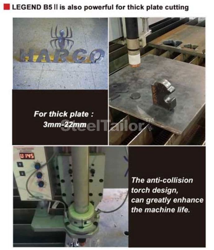 B5II table plasma cutting machine is also powerful for thick plate cutting!